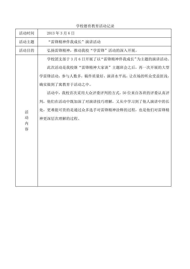 班级-团队主题教育活动记录-教务资料站